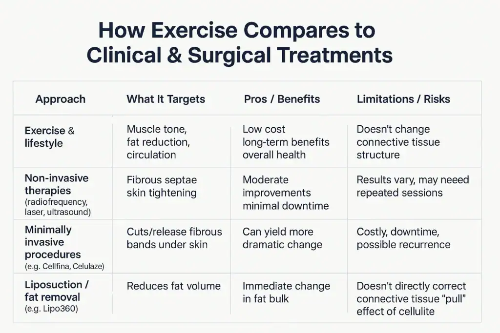 Sculpting Your Bum: Can Toning Exercises Really Reduce Cellulite? 2 How exercise compares to treatments from Lipo 360 Busby