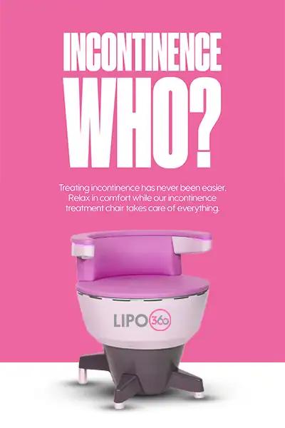 LIPO360 EMS Chair Can Help with Urinary Incontinence 2 Image of a urinary incontinence treatment seat Busby